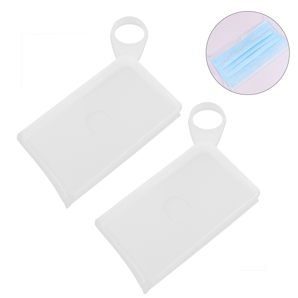 2Pcs Food Grade Silicone Mask  - Face Mask Storage Box 评论和价格