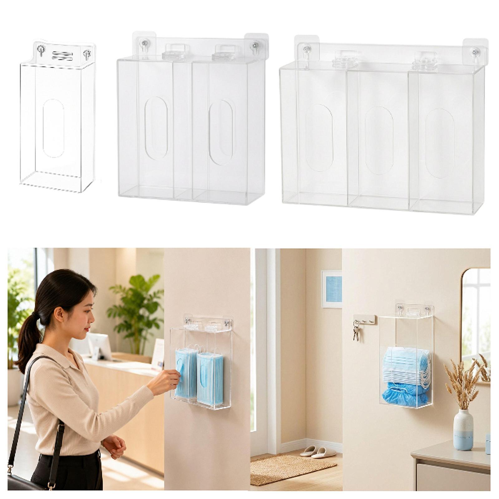 Acrylic Glove Box Holder Wall  - Face Mask Storage Box 评论和价格